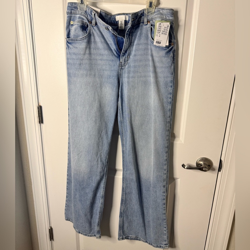H&M Blue Flare Wide Leg Jeans